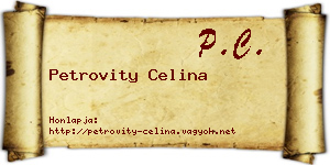 Petrovity Celina névjegykártya